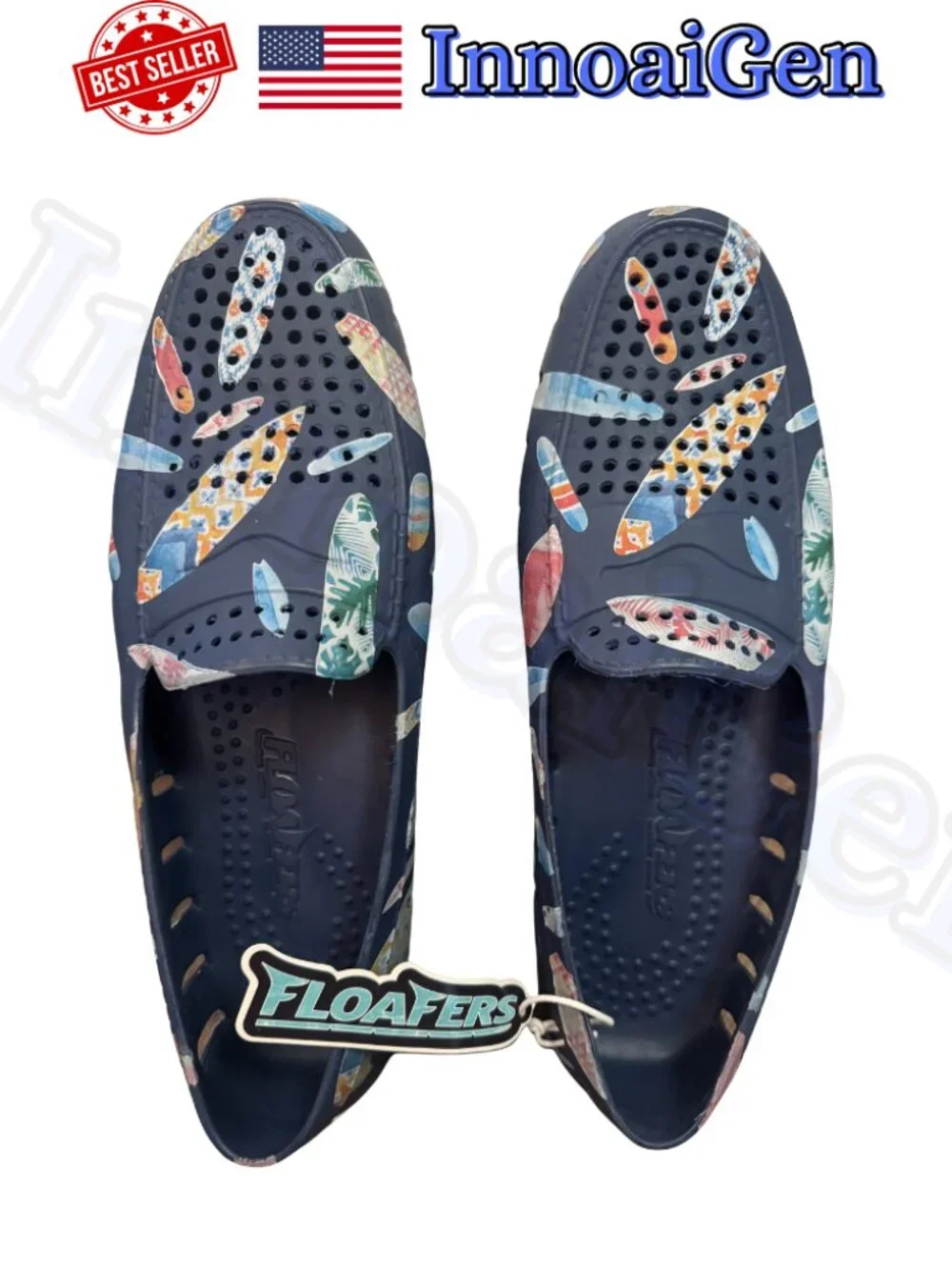 Floafers Country Club Driver Navy Peony Surf Slip On Loafers Men's Size 9 NWB